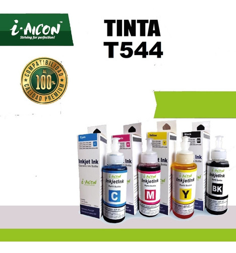 Imagen 2 de 3 de Kit 10 Botes De Tinta Compatible Epson T544 L3110 L3150 5190
