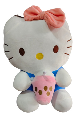 Peluche Sanrio Hello Kitty 45 Cm Bubble Tea Tacto Durazno