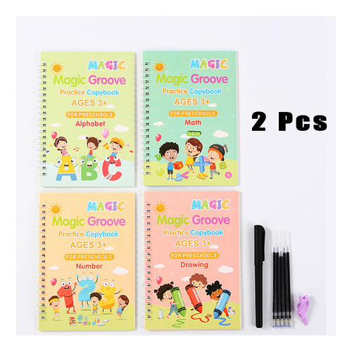 Set De Cuadernos Mágicos De Práctica De Caligrafía, 2 Piezas