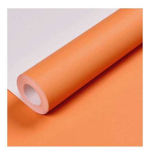 Papel Mural Pvc Texturizado Solido Naranja Pack 3 Rollos