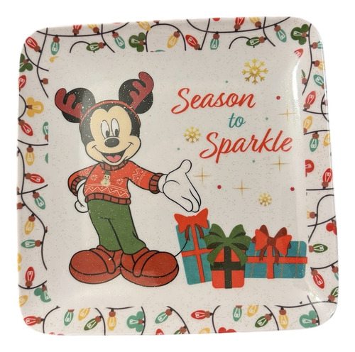 Vajilla Navideña Melamina Mickey Mouse Disney