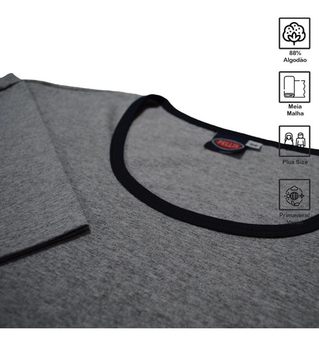 Imagem 2 de 8 de Pijama Manga Curta Com Bermuda Plus Size Azul Marinho Pjp10