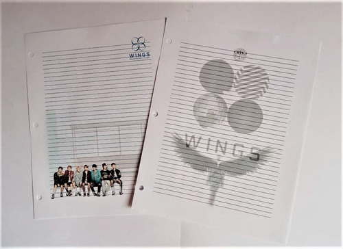 Hojas Para Carpeta Modelo Bts History | 50 Piezas | Kpop