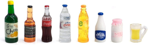 50 Botellas Miniatura De Alimentos Para Bebidas, Latas De Re
