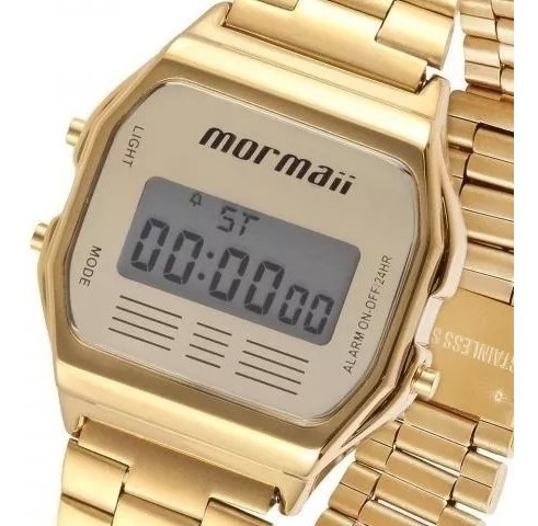 Relógio Mormaii Unisex Vintage Mojh02ab/4d Digital Dourado