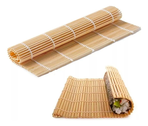 Esterilla Redonda Bambú Para Sushi De 21cm X 24cm Enrollador