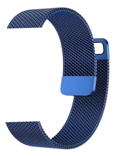 Pulseira Compatível Com Smartwatch Apple Aço Inox Magnética Cor Azul 42 ao 49mm