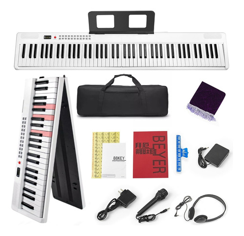 Bluetooth Midi 88 Teclado Música Portátil Piano Electrónico