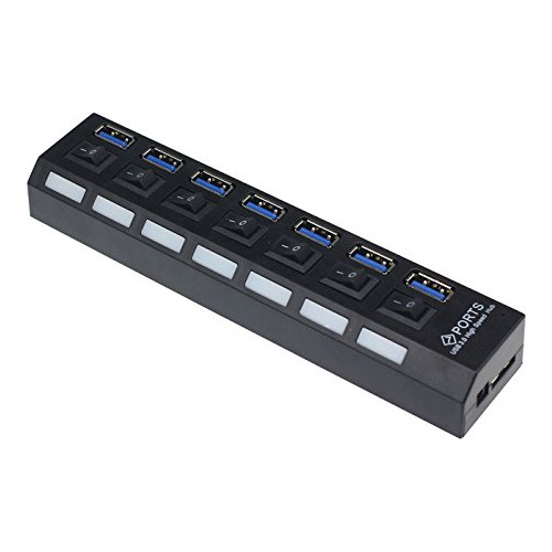 #o495de 7 Puerto Usb 3 0 Hub Alta Velocidad Adaptador Para