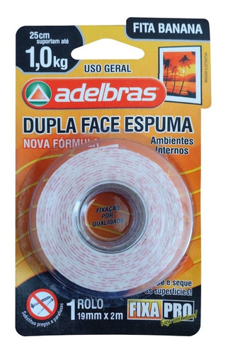 10 Rolos De Fitas Dupla Face 19mmx2m Adelbras 