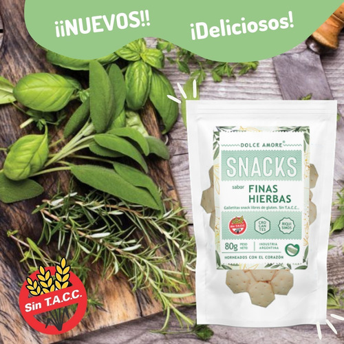 Snack Sabor Finas Hierbas Sin Tacc Doypack X 80gr Caja X 24u