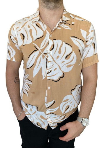 Camisa Estampada Floreada Manga Corta Hombre Caballero Ebk ®