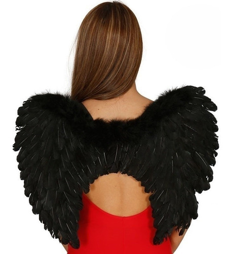 Set Alas Angel Grandes Negras Halo Aureola Disfraz Halloween