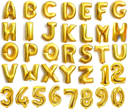 Globos Metalizados 45 Cm - Números O Letras - Cotillón