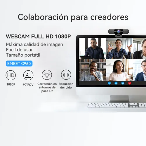 Cámara Web Full Hd 1080p@30fps Emeet C960 Con 2mics