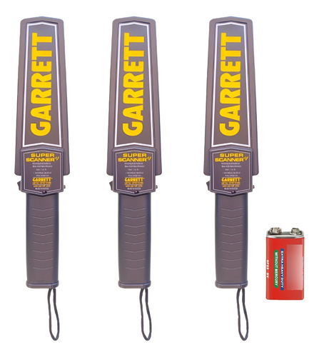 Kit 3 Garret Super V Detector De Metales, Seguridad + Bat Kit 3