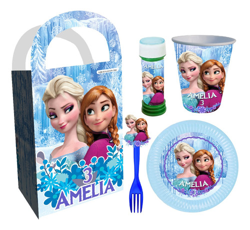 Cotillón Frozen Elsa Ana Princesas Cumpleaños Personalizado 