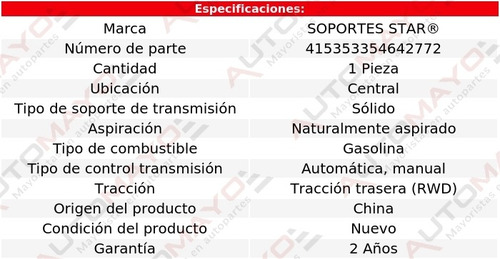 Tacón Transmisión Aut, Std Ctral D300 6 Cil 3.7l 1975-1980