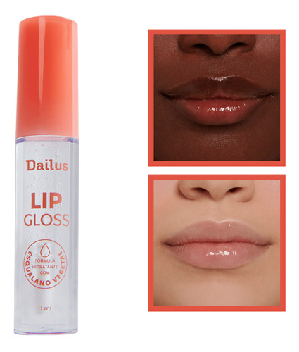 Lip Gloss Dailus Incolor Vegano Brilho E Hidratação 3ml