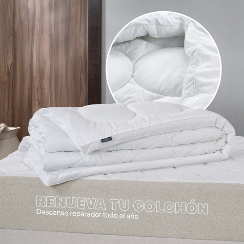 Protector Cubre Colchón Acolchado Queen Size Real Textil