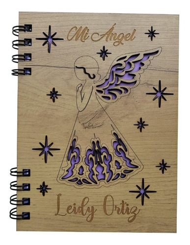 Cuaderno Angel Personalizado Con Nombre 19x14cm