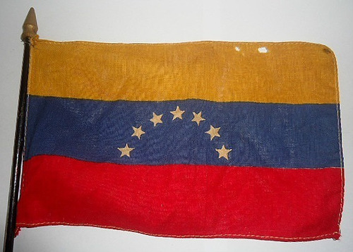 Antigua Bandera De Venezuela En Lino Años 50 Original!!