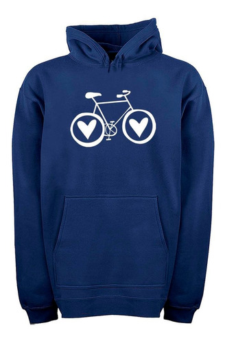 Buzo Canguro Bici Corazones Love Hoodie