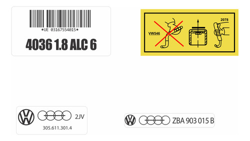 Adesivo Etiqueta Tampa Valvula Motor 1.8 Alcool Volkswagen