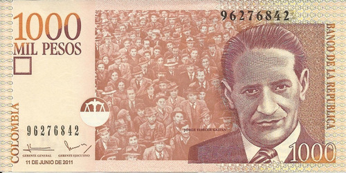 Colombia 1000 Pesos 11 Junio 2011