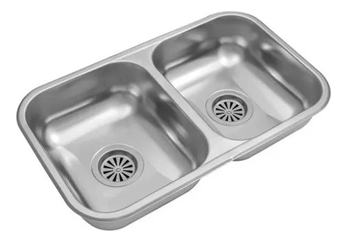 Pileta Cocina Acero Bacha Doble Cc28 Johnson Mm