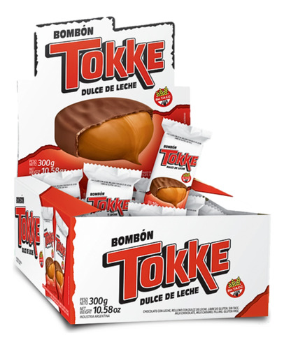 Bombon Tokke Relleno Dulce De Leche Caja X 30un