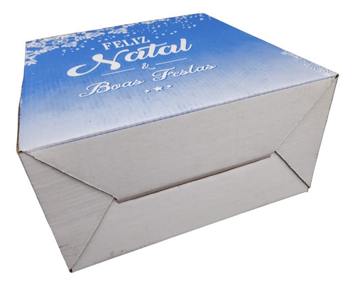 Cesta De Natal Boas Festas Azul G C 36 X L 20 X A 35 An
