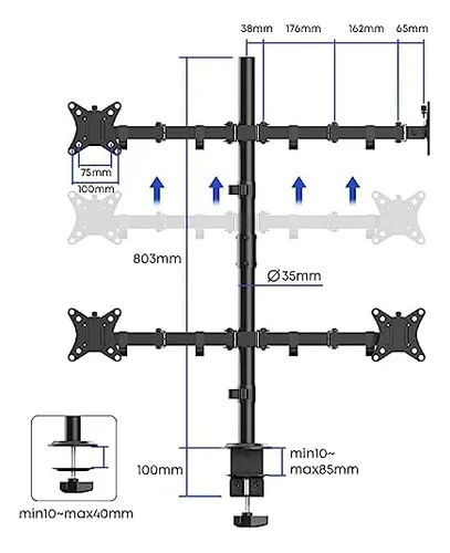 Soporte De Monitor Quad, Montaje De Monitor 4 Para Pantallas