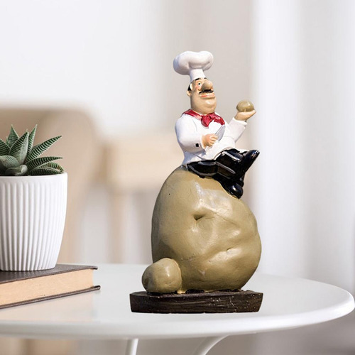 3x De Chef De Resina Estatua Modelo Cocina Bar
