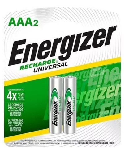 Pilas Recargables Energizer Aaa2 Nuevo Originales