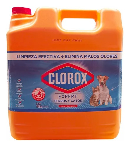 Desinfectante Con Detergente Clorox Mascotas 10l Msi