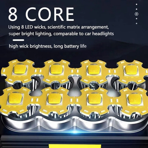 Lampara Táctica Led+cob Recargable Impermeable Energía Solar
