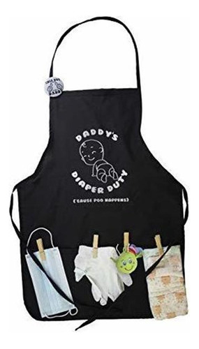 Daddys Diaper Duty Black Apron Great Gift For New Dad 