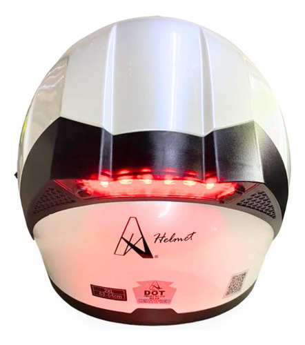 Casco Abatible Deportivo Fibra Carbono Certificado Dot Led Perla Aperlado Tornasol L