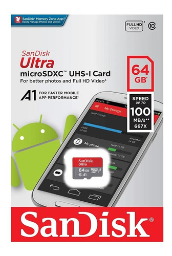 Memoria Sandisk Ultra Micro Sdxc Uhs I A1 Card Clase 10 64gb