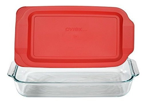 Pyrex Fundamentos 3-qt Oblonga Con Red Cubierta Kc12026, 2pk