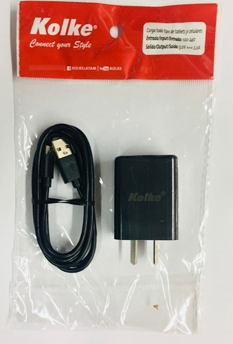 Cargador Celular Tablet Usb A 220v 5v Kolke Ar1 023589