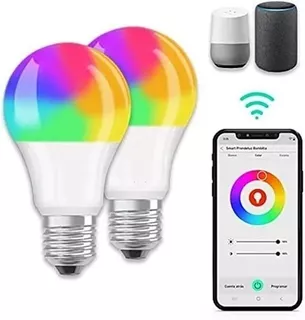 2 Focos Led Inteligentes Wifi Bombilla Con Alexa Google Home