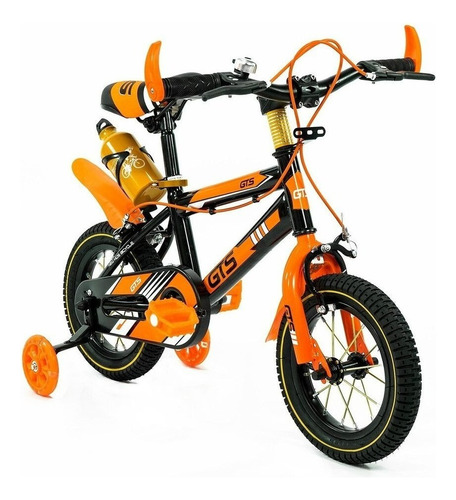 Gts Bicicleta Infantil Tipo Mountain Bike Rodado 12 3304 Color Naranja Con Negro
