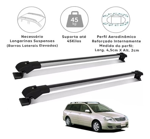 Rack De Teto Travessa Fielder Wagon 2005 Slim