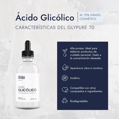 Imagen 4 de 10 de Ácido Glicólico Cosmético 70% Líquido 100 Ml (rinde 1 L)