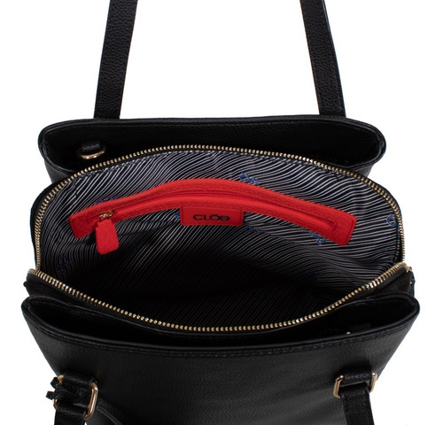 Imagen 4 de 7 de Cloe Bolso Satchel Chico Color Negro