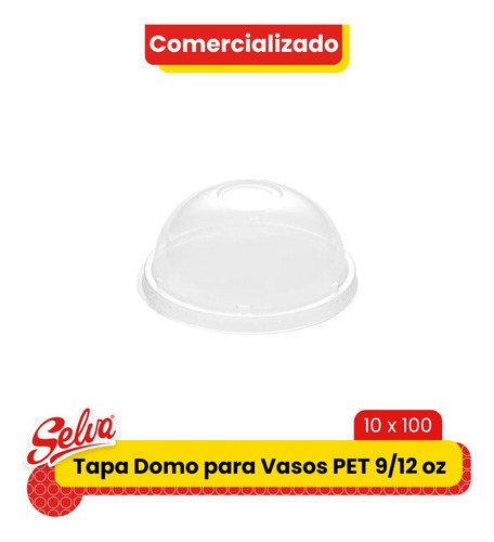 Tapa Domo Para Vasos Pet 9/12 Oz