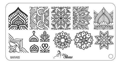 Placa Para Stamping De Acrílico 21 Strass Mandalas 3