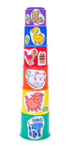 Juego Torre Apilable Animales Y Numeros Bebes 